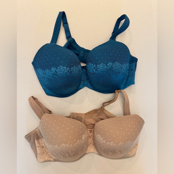 Soma Stunning Support Lace Underwire Bra Set - Teal and Beige - Picture 1 of 3